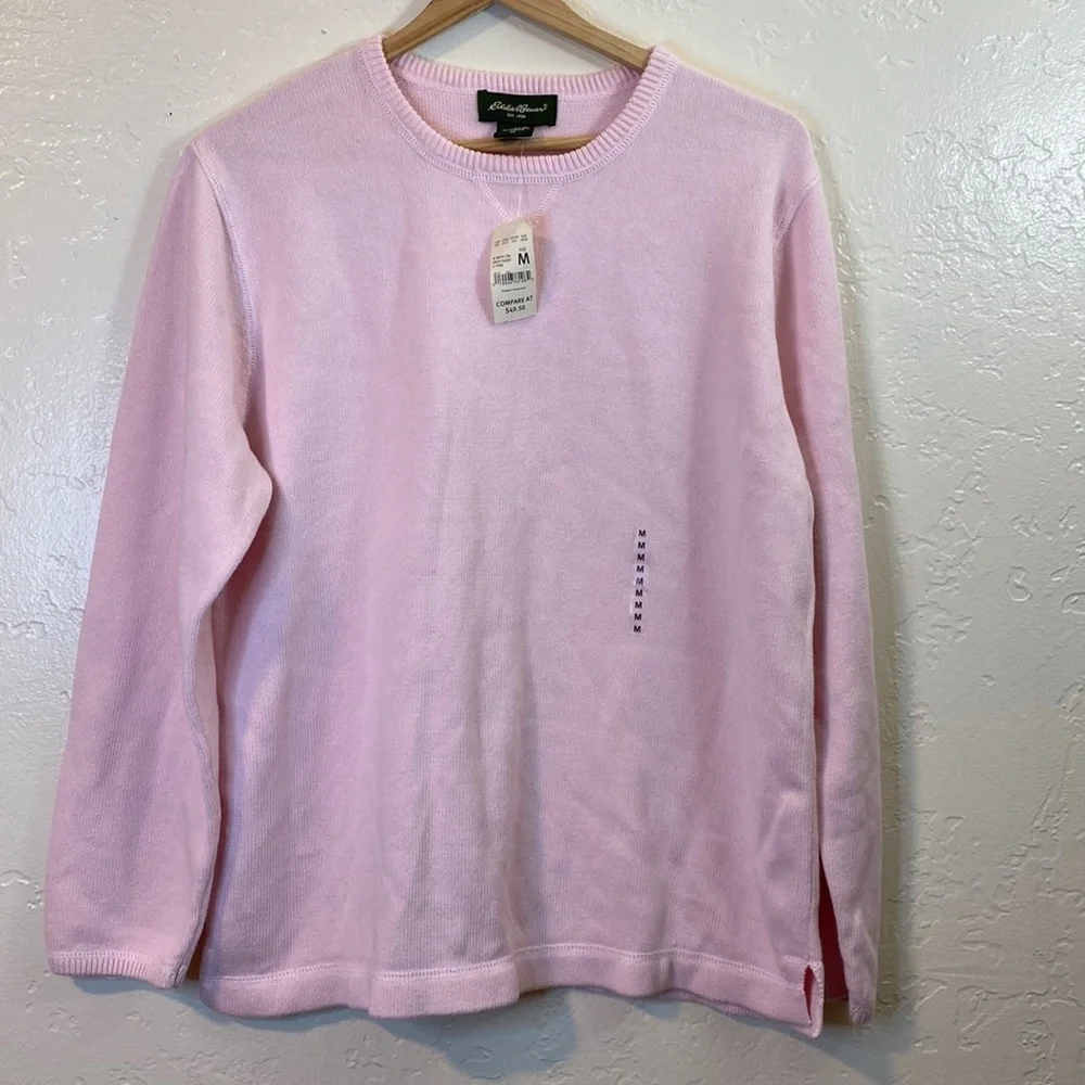Eddie Bauer Women's Light Pink Long Sleeve Casual Crewneck Sweater Size M - Picture 1 of 8